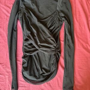 Bebe Black Mesh Blouse S